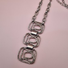 Kette, Modeschmuck,  60er 70er Vintage, Brutalismus silberfarbend 90 cm Länge 