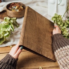 Ringordner Holz Zeugnismappe Eiche Dunkel DIN A4 Holzhefter Schnellhefter