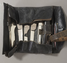 Bach & Riedel Berlin Altes Arzt Besteck Instrumente in Sanitätstasche/Arzttasche