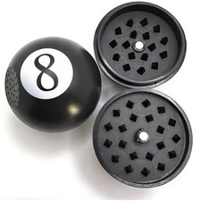 Pool 8 Ball 56mm Kunststoff Rauchmühle - 2 Schichten Kräuter Tabak Crusher UK 🇬🇧