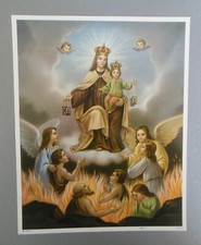 Maria Mutter Königin mit Engel Bild Druck Papier 26 x 21 cm Marienbild N17