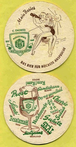 Bierdeckel waldhorn bräu - bierdeckel, waldhorn-bräu