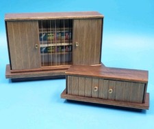 Schrank Rülke 2x  Wohnzimmer Holz 50er J. Puppenstube Puppenhaus 1:12 