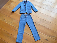 BODEN: Hose + Sakko / Blazer– Anzug Kommunion Leinenlook blau – Gr. 134