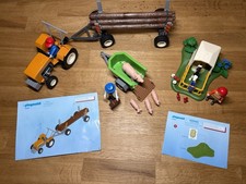 Playmobil 4209, 5124, 4495 - Traktor mit Holzhänger, Kälbchen-Aufzucht, Tierarzt