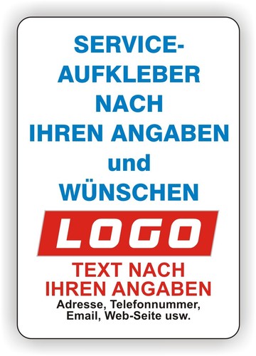 Individuelle service aufkleber - service,