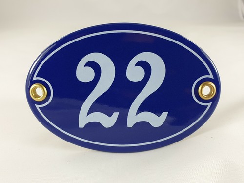 Emaille hausnummer oval 22 - emaille,