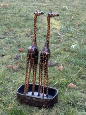 Giraffen Paar, Holzfigur