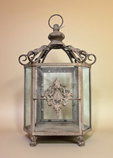 Elegante Laterne Grau / Braun