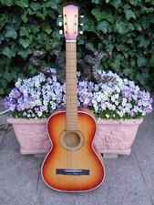 Vintage Parlor Gitarre, Musikinstrument für Sammler + Dekoration Nylon o. Stahl