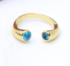 Damen Natürlich Blauer Topas