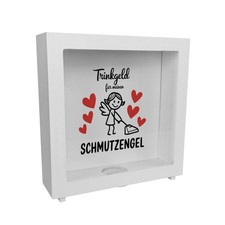 Trinkgeld für meinen Schmutzengel Hausfrau Rahmen Spardose aus Holz