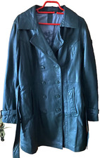 GIPSY Leder-Longjacke Kurzmantel Gr. 42 dunkelgrün, fast schwarz NP 169 EUR