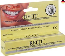 Dr Denti Refit Zementkapseln zur temporären Verwendung 1 Packung mit 3 Kapseln, 