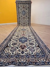 Nain Perserteppich Läufer – Korkwolle mit Seide, florales Design Orientteppich