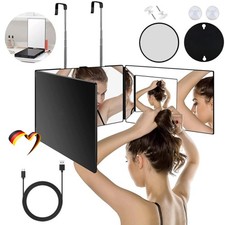 360 Grad Spiegel 3 Wege Trifold Spiegel Klappspiegel & LED Licht Kosmetikspiegel