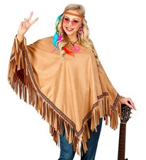 Poncho Wildlederoptik braun