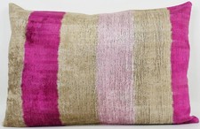 Thanks A LOT Kissenhülle Silk-Velvet Stripes & Soul Beere-Greige-Offwhite 40 x 6