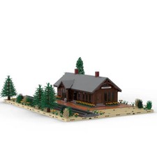 ZITIANYOUBUILD Union Pacific Depot Kit Carson Colorado for Train 4889 teile