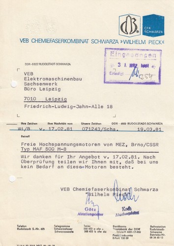 Rudolstadt schwarza brief - rudolstadt-schwarza,,