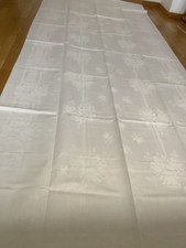 Alte Damast Tischdecke Tafeltuch 315.  x 128 Top sauber