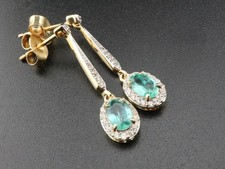 GJ69 * HARRY IVENS IV OHRSTECKER HÄNGER OVAL SMARAGD 585er GELBGOLD