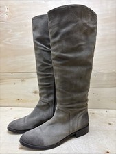 BUFFALO LONDON DAMEN LANGSCHAFTSTIEFEL STIEFELETTEN ABSATZ GR:41 UK:7.5 GRAU