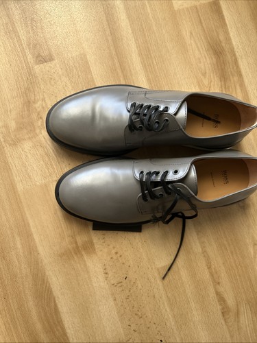 Herrenschuhe leder grau boss - herrenschuhe,