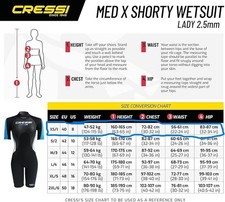 Cressi Med Shorty Damen-Neoprenanzug – Größe XS – 2,5 mm – Wie neu