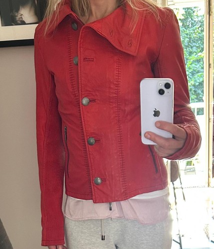 Lederjacke rot von oakwood - oakwood, mit