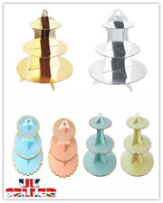 UK 3 Ebenen Karton Kuchenständer Nachmittag Tee Hochzeit Teller Geburtstag Party Gold