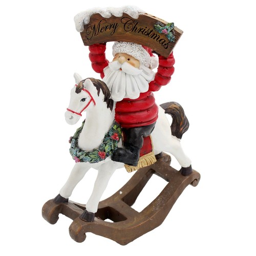 Santa auf schaukelpferd - santa,