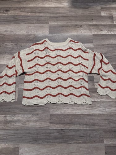 Damen pulli weiß rot strick - weiß/,