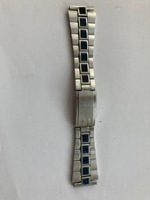 Vintage Omega Uhrenarmband Duchess mit blauen Lederinlays