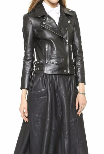 Damen schwarz leder motorrad - damen,