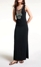 Kleid Heine Jersey Kleid schwarz maxi schmuck steine 38 40 42 44