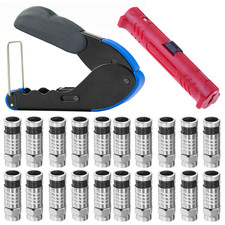 Kompressionszange Set Crimpzange Abisoliermesser RG59/RG6 Kompressions F Stecker