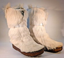 Vintage Luna Eskimo Chimoc Stiefel Gr. 39 Damen Echtfell Winterstiefel Après Ski