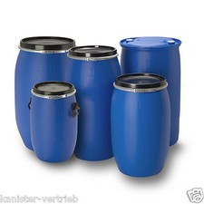 220 L 150 L 120 L 60 L Weithalsfass Deckelfass Tonne dicht verschließbar NEU