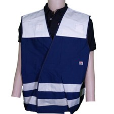 Rettungsdienst Kennzeichnung Warnweste Einsatzweste Funktionsweste blau/weiß XXL