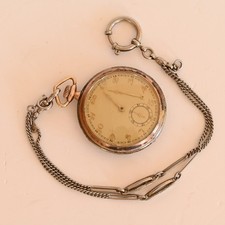 antike alte Jugendstil Art Deco 800 Silber Taschenuhr mit Kette pocket watch