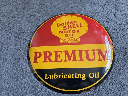 Golden shell motor oil button - motor,