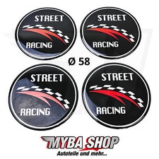 4x Silikon Aufkleber für Nabenkappen ∅= 58mm Embleme Sticker | Street Racing