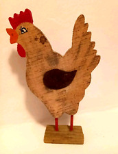 Deko Huhn Henne Holz Metall Dekoration Landhaus Figur Aufsteller