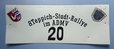 altes Schild 8. Teppich-Stadt-Rallye im ADMV 20 Motorsport Auto Oldtimer DDR