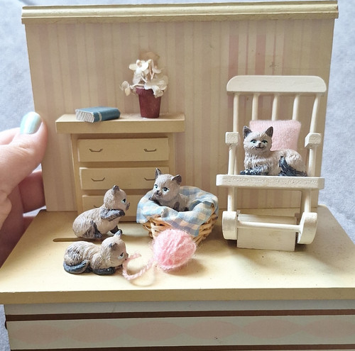 Spieluhr katzenmotiv mit - spieluhr,