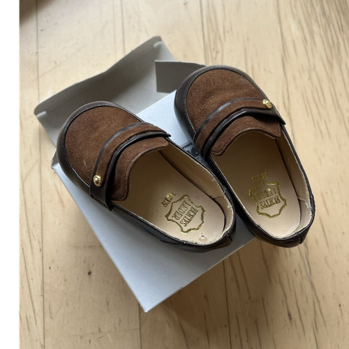 Paar echt leder - echt, puppenschuhe