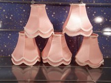 1  Lampenschirm  antik rosa Aufsteckschirm  Stoff Borte H 13 cm  1 von 4 Vintage