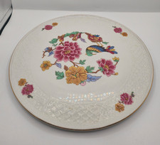 Johann Jordan Bavaria Kuchenplatte – Indische Blumenmalerei / Paradiesvogel