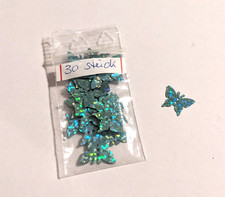 30 Pailletten " Schmetterling " blau hell türkis Schmetterlinge basteln Karten